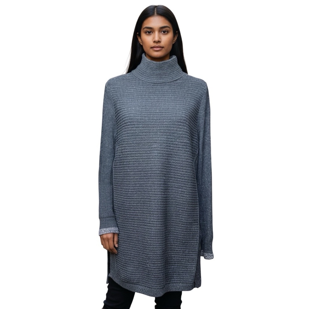 Woolrich Toketee Tunic Sweater Women’s Sz M Gray Long Sleeve Mock Neck